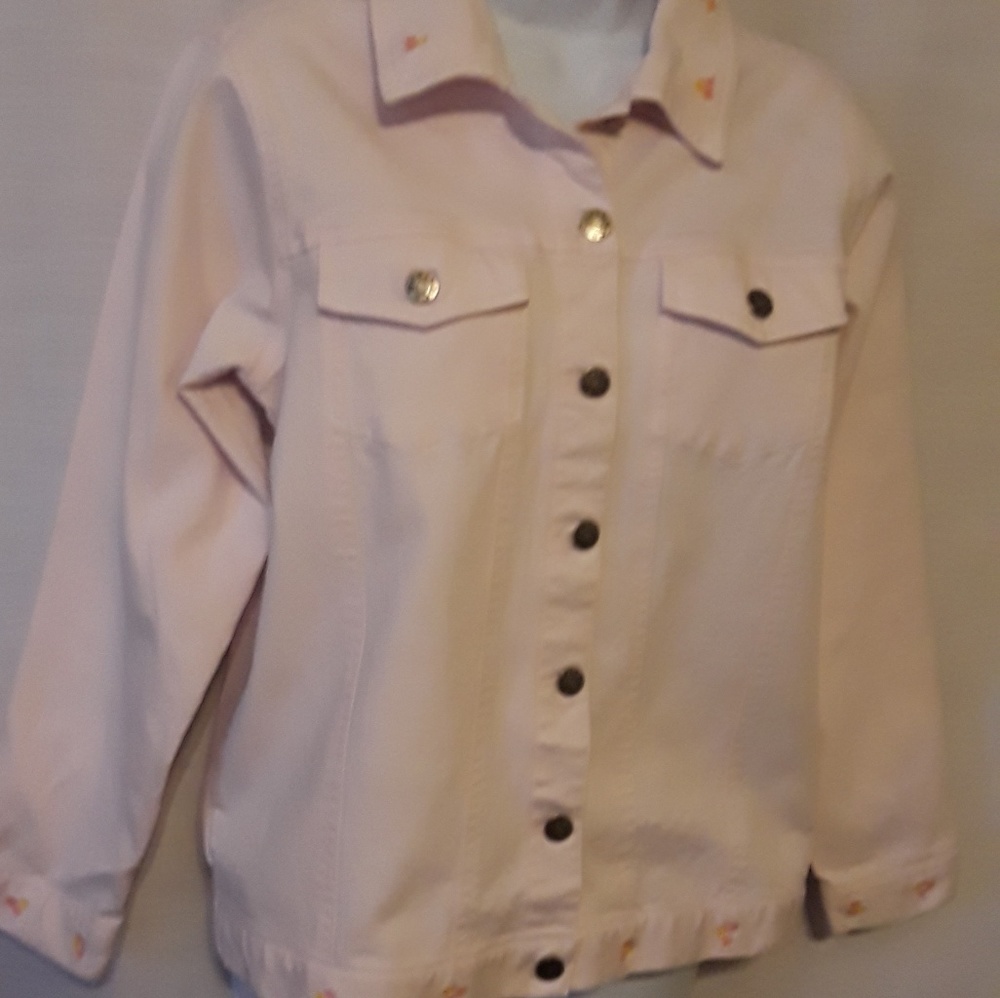 Denim &Co. Pink cropped Jacket